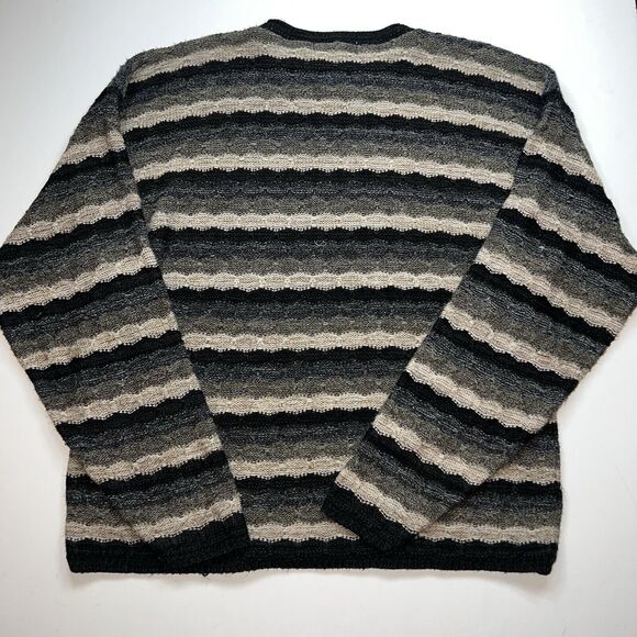 Vintage 90s Sweater New Era Womens Large Stripes Long Sleeve Minimalist Casual - Picture 7 of 10